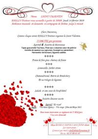 Menu Saint Valentin 2019 chez DAILLY TRAITEUR à Isneauville 