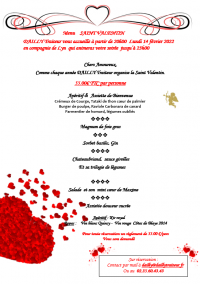 DECOUVREZ NOTRE MENU SAINT VALENTIN A EMPORTER ET NOTRE SOIREE SAINT VALENTIN 2022