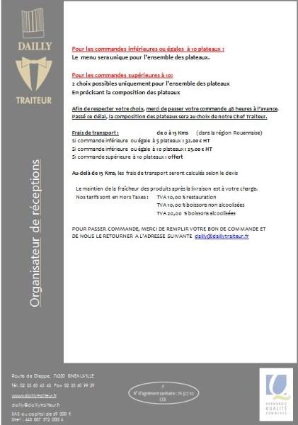 Plateaux Repas de la Nouvelle Année 2019