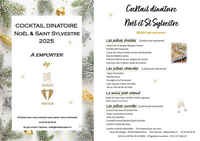 FETES DE FIN D'ANNEE 2025 - MENUS, COCKTAILS ET CARTE -  A EMPORTER 